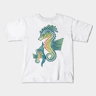 Stylized Graphic Seahorses Kids T-Shirt